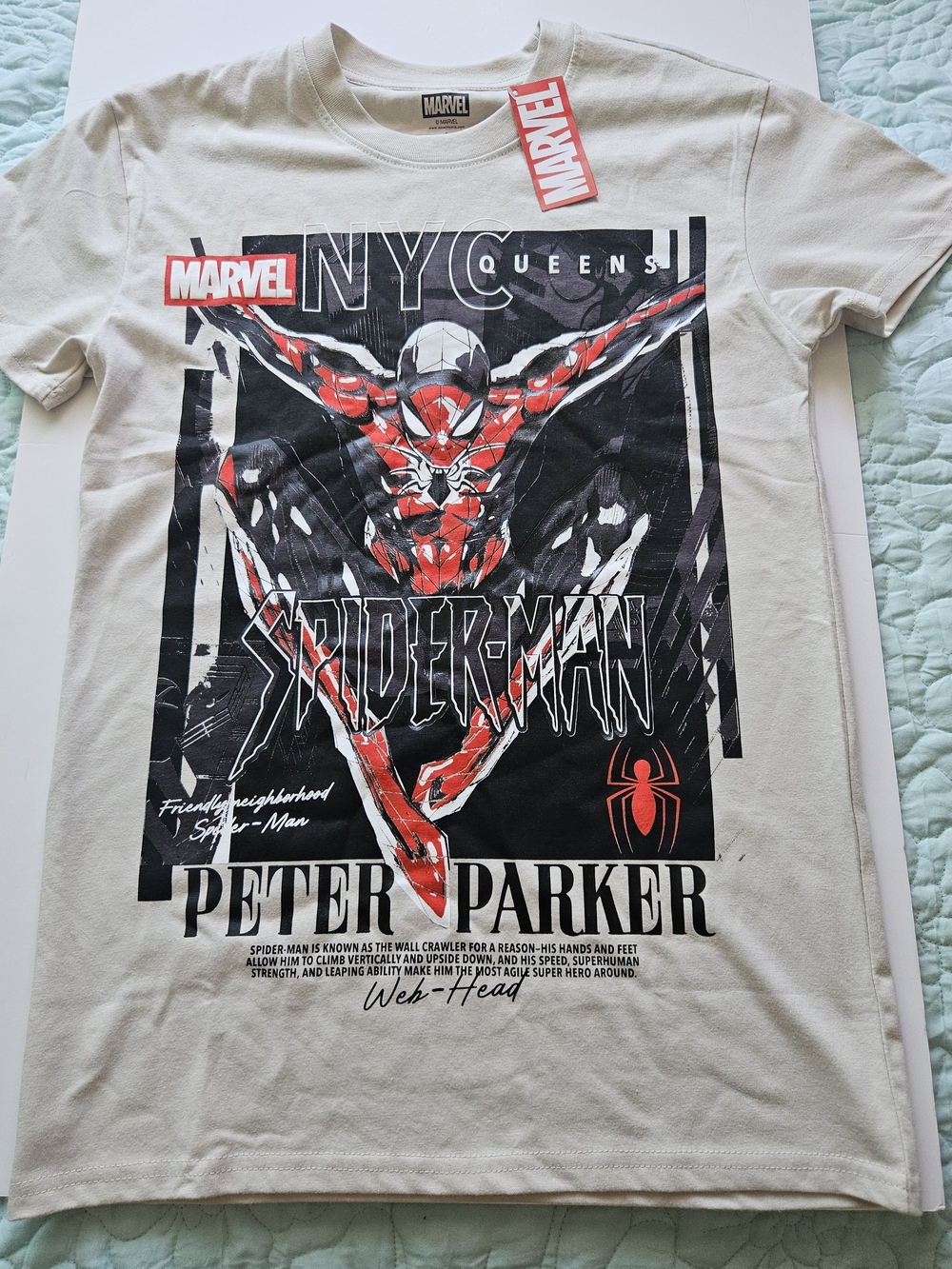 Marvel Spider-Man Peter Parker Graphic Tee - White